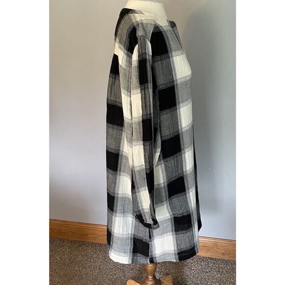 Old Navy Dress Womens Large Black Plaid Lagenlook Teacher Pockets Cotton Boho - Picture 3 of 9